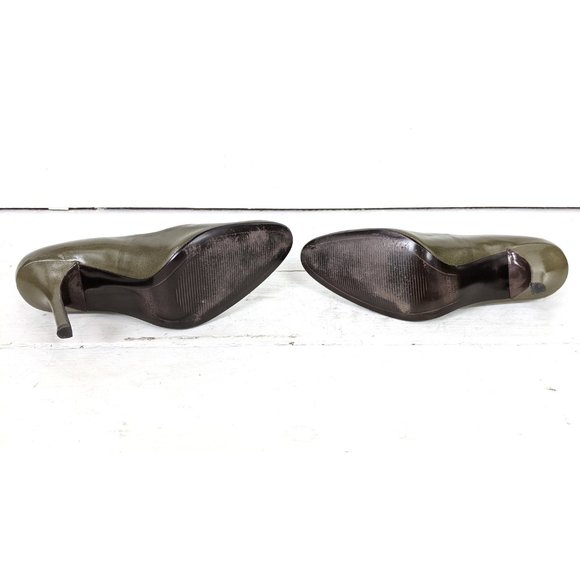 Nine West green leather high heel round toe pumps 6.5 M - Picture 5 of 5